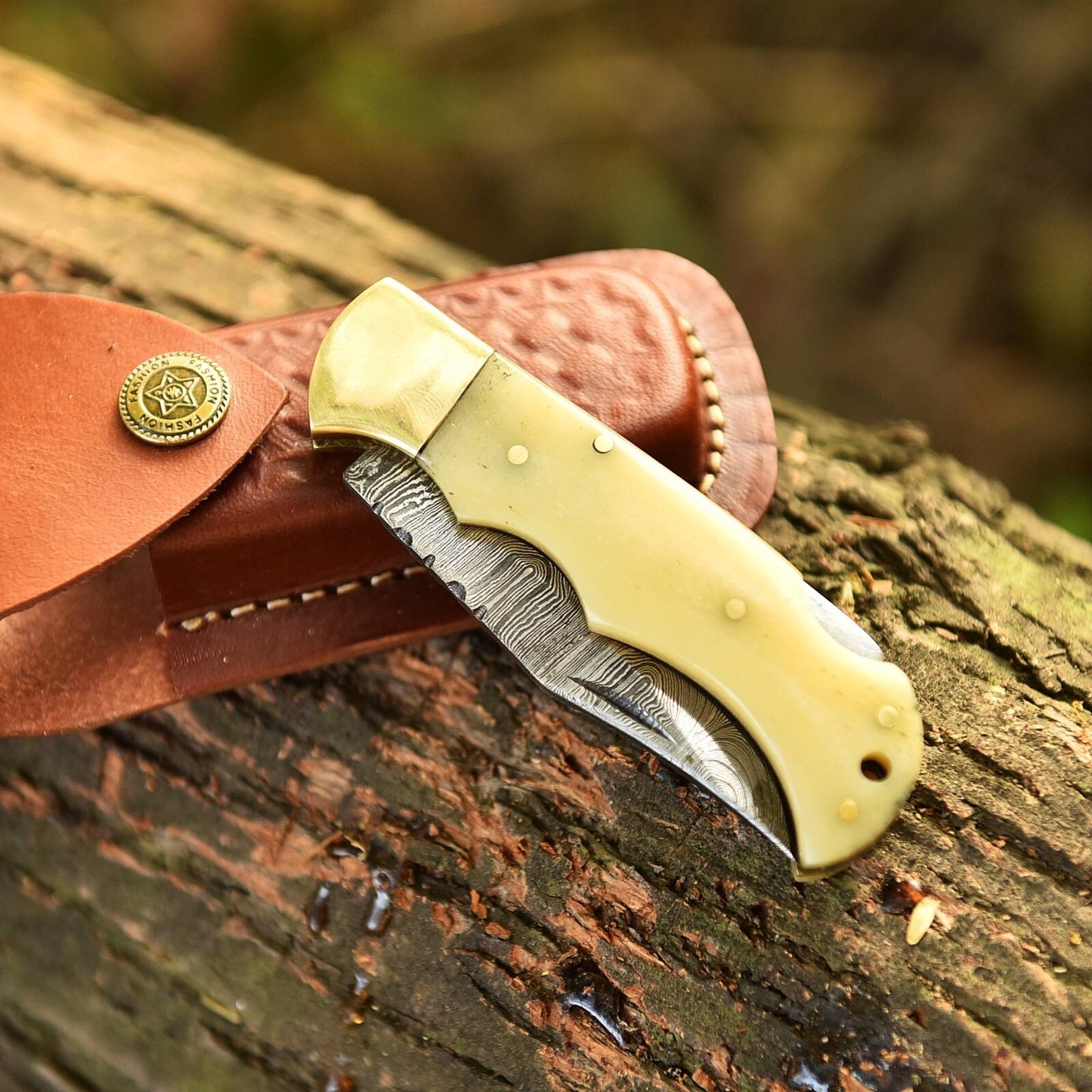Bone Handle Gifting Folding Pocket Knife Handmade