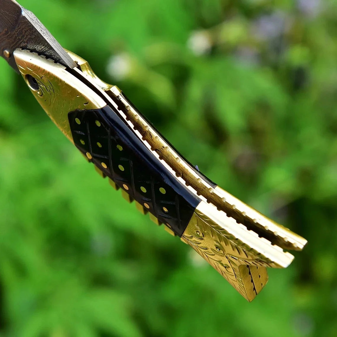 Damascus Steel Pocket Folding Knife