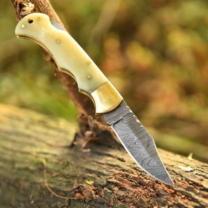 Bone Handle Gifting Folding Pocket Knife Handmade