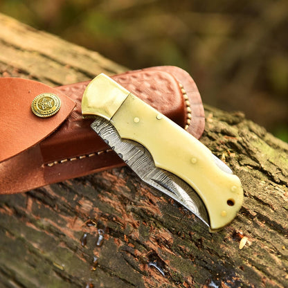 Bone Handle Gifting Folding Pocket Knife Handmade