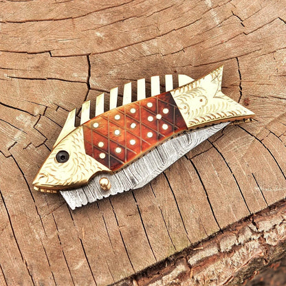 Pocket Folding Damascus Knife