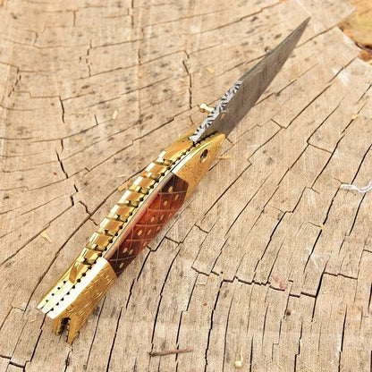 Pocket Folding Damascus Knife