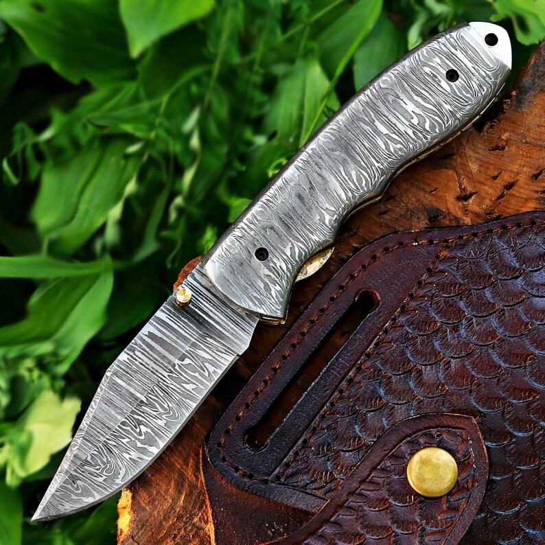 Damascus Steel Pocket Knife In Three Variations