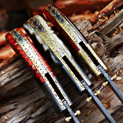 Damascus Steel Pocket Knife In Three Variations