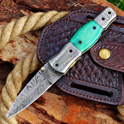 Damascus Steel Pocket Knife In Three Variations (Copy)