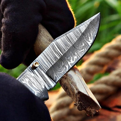Damascus Steel Pocket Knife In Three Variations